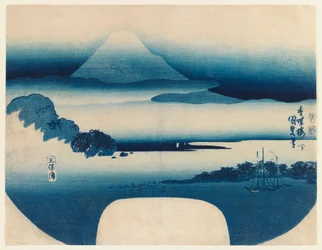 Blick auf Fuji von der Miho-Bucht, Mai 1830